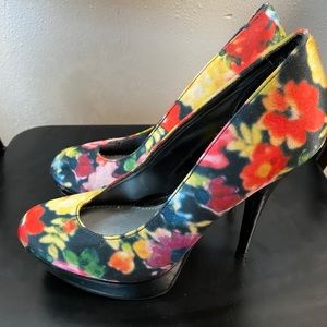 Flower Print High Heels